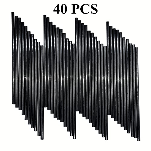 BATDIYOW Mini Black Hot Glue Gun Sticks 40 PCS 8" Long x 0.27" Diameter Compatible with Most Glue Guns - Image 2