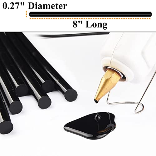 BATDIYOW Mini Black Hot Glue Gun Sticks 40 PCS 8" Long x 0.27" Diameter Compatible with Most Glue Guns - Image 3