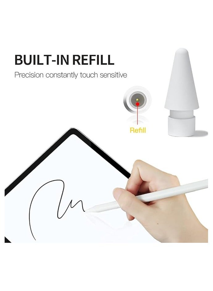 4-Piece Replacement Tips for Apple Pencil 2nd Generation/ 1st Generation Tips, iPencil Nibs Accessories for iPad Pro Pencil 2/1 Gen - Image 2