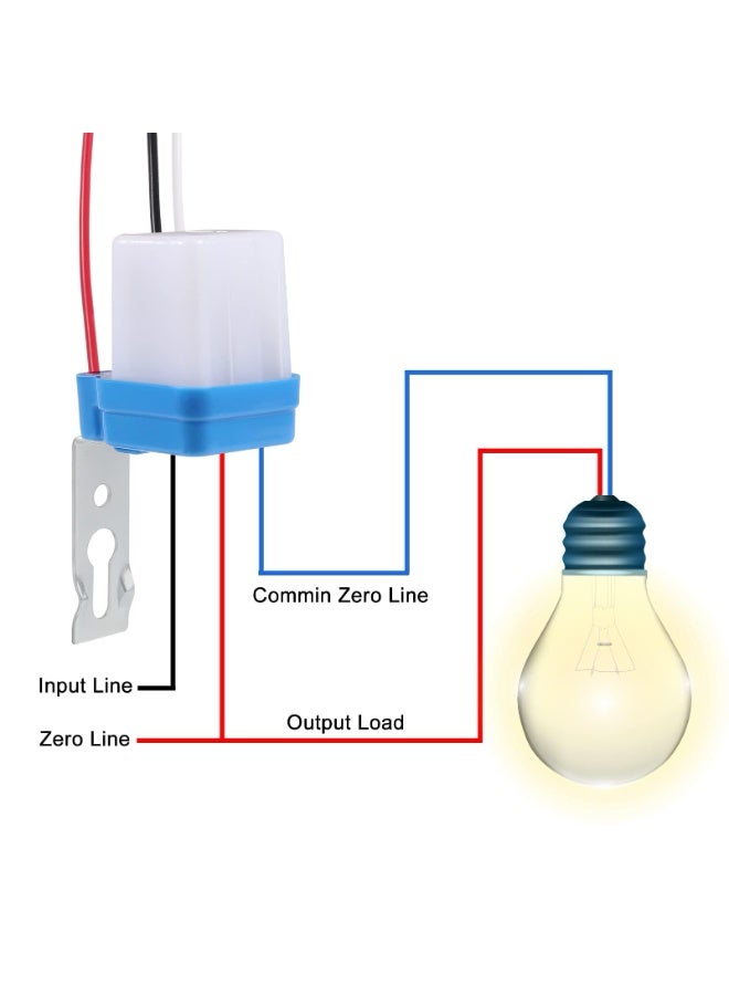 GNAFOTU Control Switch Photo Sensor, 6Pcs 220V Photocell Switch 10A Auto On/Off Photocell Light Sensor Switch Automatic Switch Light Photoswitch Rainproof Light Sensor Switch Photo Control Intelligent Sensor - Image 5