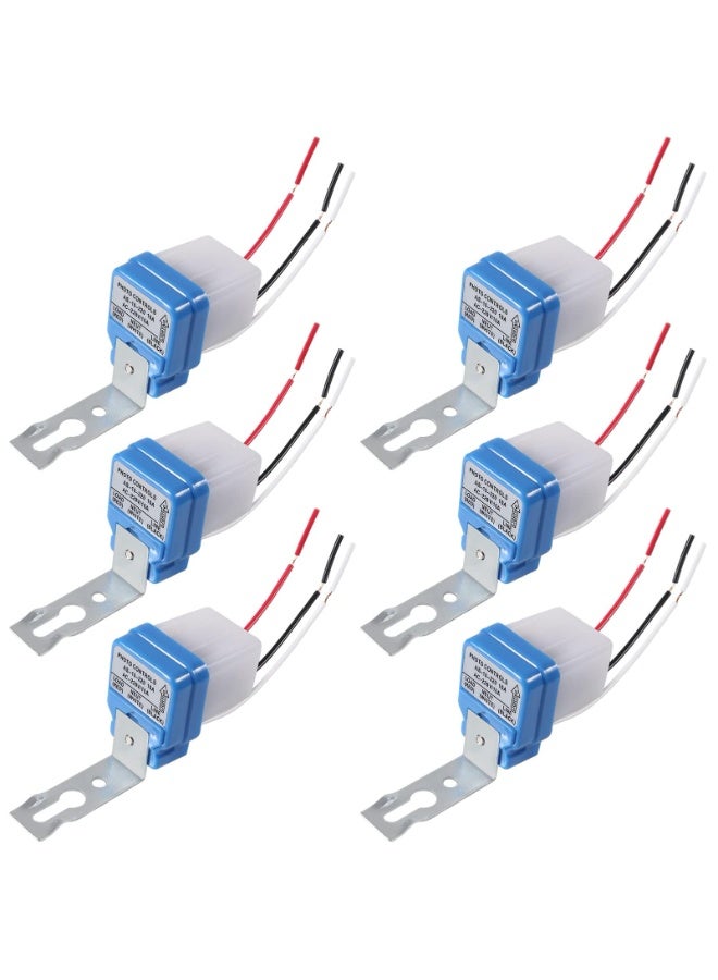 GNAFOTU Control Switch Photo Sensor, 6Pcs 220V Photocell Switch 10A Auto On/Off Photocell Light Sensor Switch Automatic Switch Light Photoswitch Rainproof Light Sensor Switch Photo Control Intelligent Sensor - Image 1