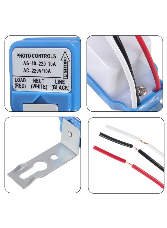 GNAFOTU Control Switch Photo Sensor, 6Pcs 220V Photocell Switch 10A Auto On/Off Photocell Light Sensor Switch Automatic Switch Light Photoswitch Rainproof Light Sensor Switch Photo Control Intelligent Sensor - Image 4