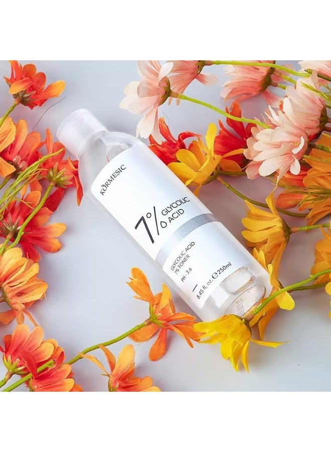 Kormesic Glycolic Acid Toner 7% AHA for Face, Exfoliating Toner to Brighten Skin, Reduce Dark Spots & Minimise Pores, 250ml - Image 5