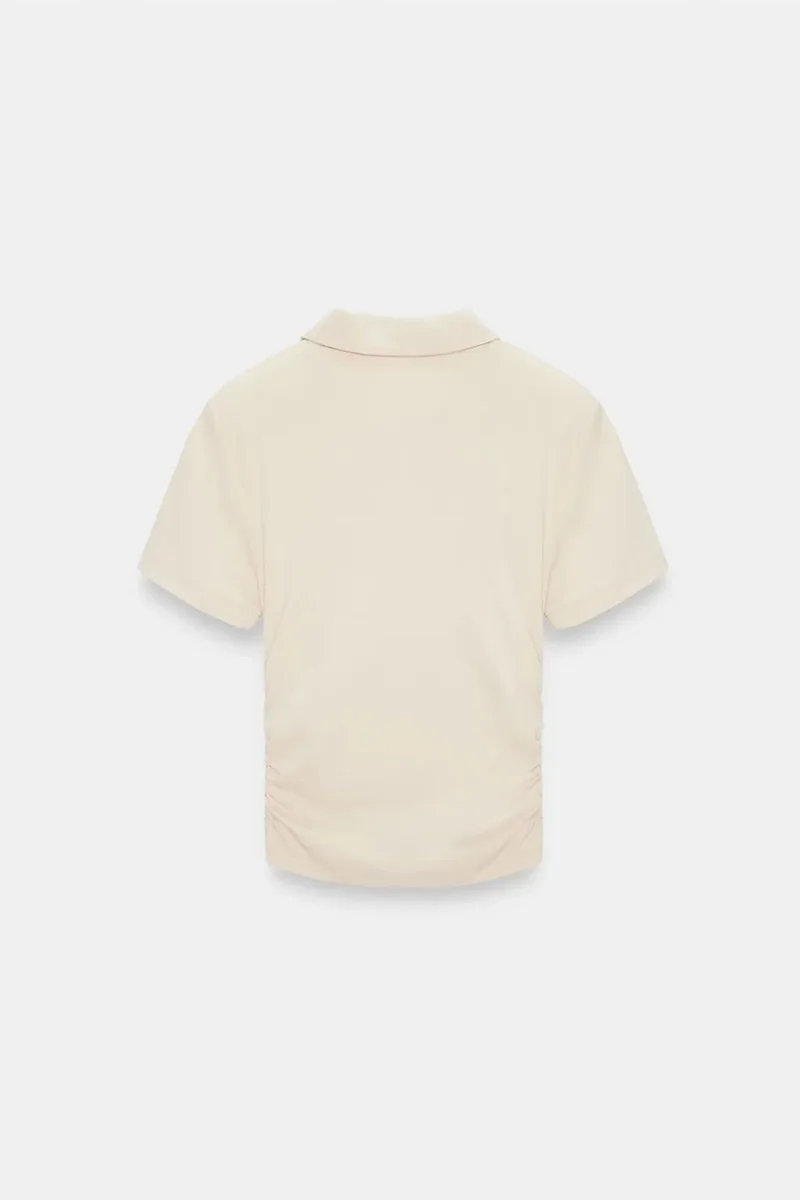 Dilvin Beige Natural DILVIN Women’s Crop Slim Fit Polo T-Shirt for Women | Best Price UAE