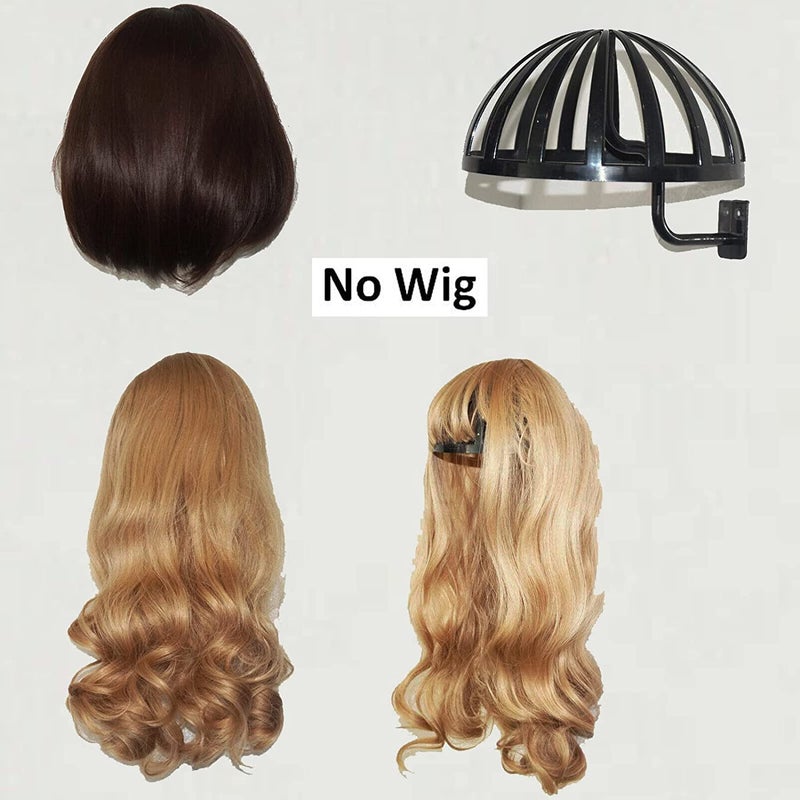 Pmsanzay 4 Pack Wall Mount Hanging Wig Stand  Wig Drying Holders  Plastic Wigs And Hats/Cap Rack Styling Drying Display Hangers  Hold The Shape Of The Wig And Are Easy To Mount. (2 Black+2 White) - Image 4