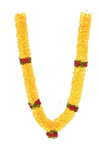 Daedal Crafters Artificial Chintamani Flower Garland for Pooja Mandir Decoration, Haar Mala for God Idols & Photo Frame, Photo Frames of Loved Ones & Pitra (40 inch) - Image 1