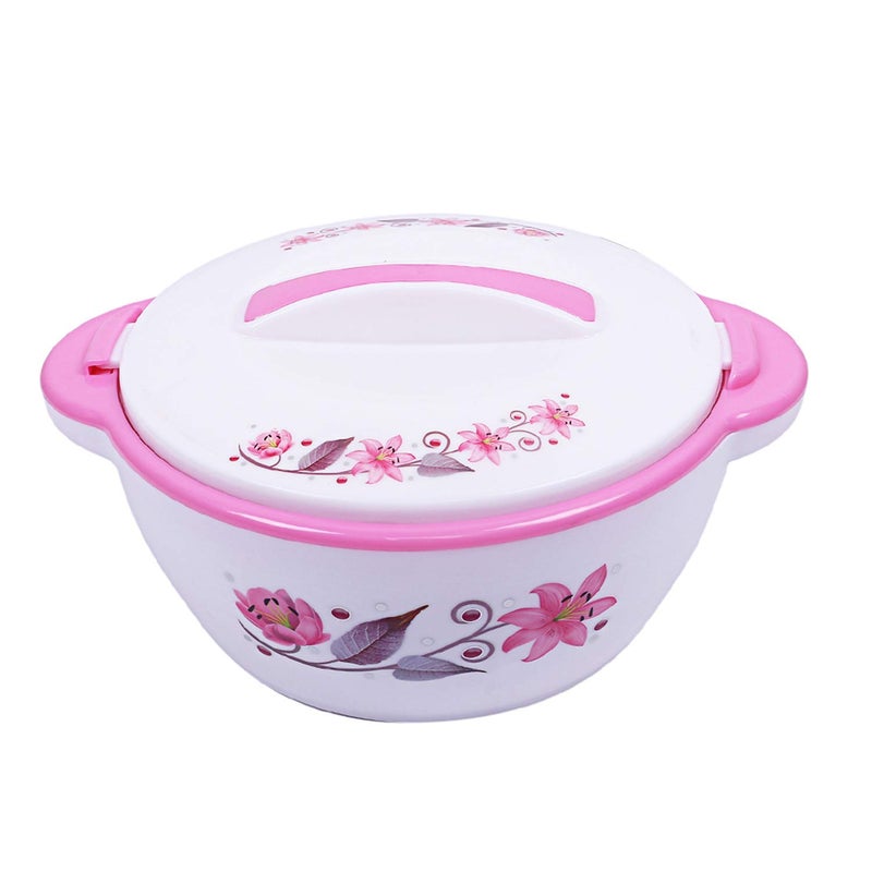 Kuber Industries Floral Design Insulated Orchid Casserole/Hotpot 1500 Ml (Pink) - Image 1