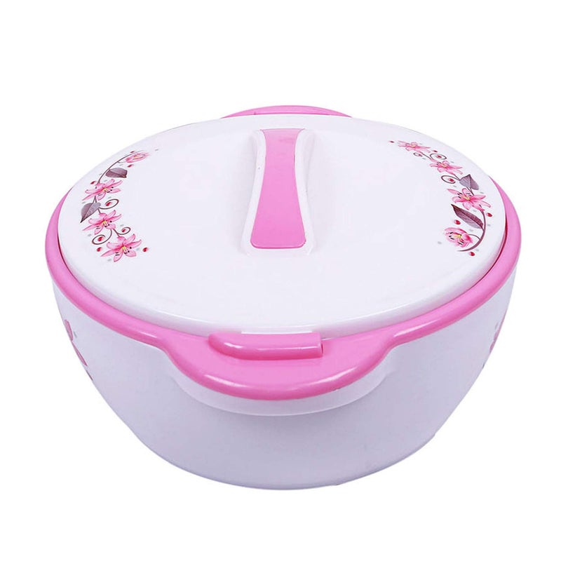 Kuber Industries Floral Design Insulated Orchid Casserole/Hotpot 1500 Ml (Pink) - Image 2