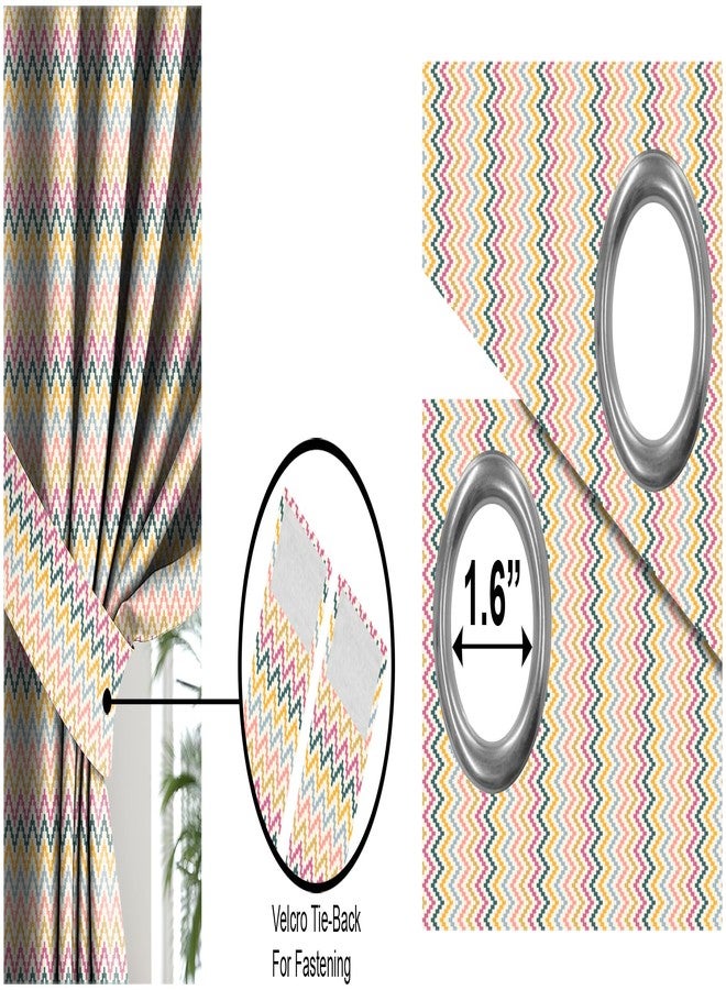 Casableu Dyke Polyester Eyelets (Steel) Blackout Curtains with Tie Back, Bedroom Living Room (Set of 2) (Pair, Heather,7feet) - Image 4