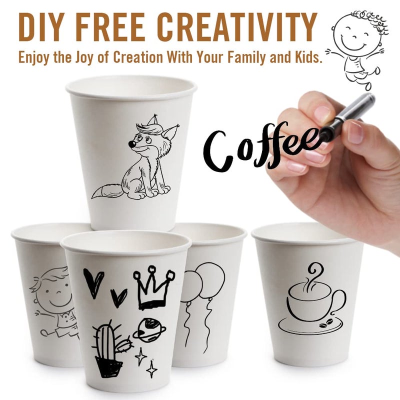 Ginkgo 100-Pack 8 oz Thickened Disposable Coffee Cups with Lids and Sleeves, To Go Cups for Hot Beverages, Perfect for Hot Coffee, Cocoa, and Chocolate - Image 5