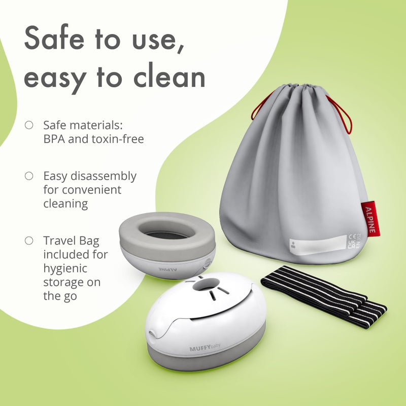 Alpine Muffy Baby Ear Protection For Babies And Toddlers Up To 36 Months - Ce & Ansi Certified - Noise Reduction Earmuffs - Comfortable Baby Headphones Against Hearing Damage & Improves Sleep - Black - Image 4