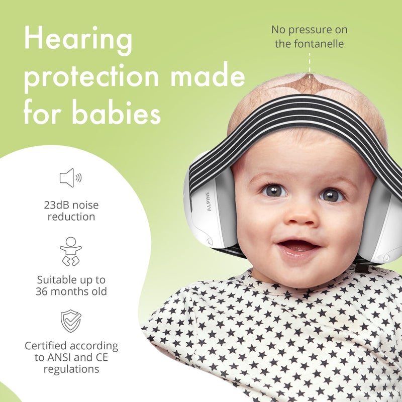 Alpine Muffy Baby Ear Protection For Babies And Toddlers Up To 36 Months - Ce & Ansi Certified - Noise Reduction Earmuffs - Comfortable Baby Headphones Against Hearing Damage & Improves Sleep - Black - Image 2