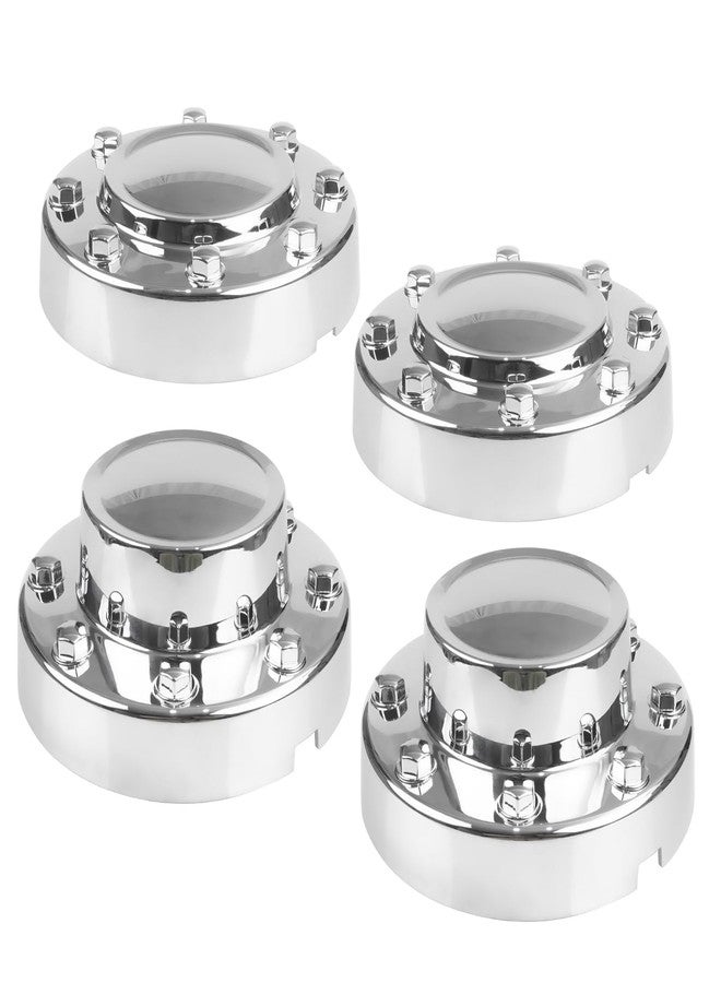 Dexepe 4Pcs Front & Rear Chrome Dually Wheel Center Caps Compatible with Dodge Ram 3500 2011-2018 with 17" 8 Lug 10 Hole Aluminum Wheels Replaces 68081010AA, 68081015AC - Image 1