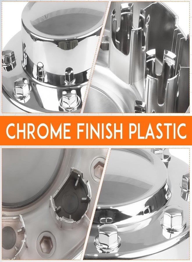 Dexepe 4Pcs Front & Rear Chrome Dually Wheel Center Caps Compatible with Dodge Ram 3500 2011-2018 with 17" 8 Lug 10 Hole Aluminum Wheels Replaces 68081010AA, 68081015AC - Image 3