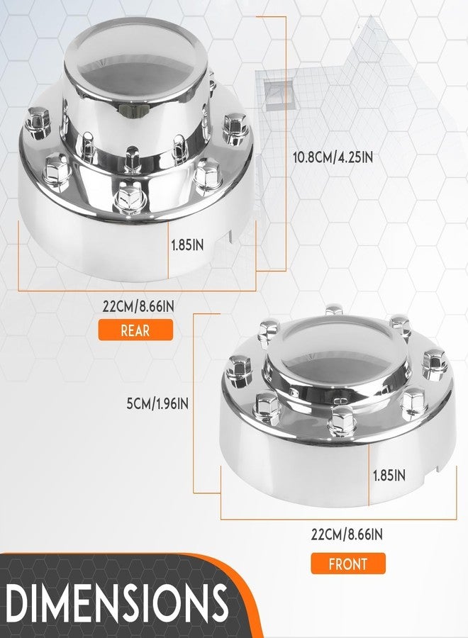 Dexepe 4Pcs Front & Rear Chrome Dually Wheel Center Caps Compatible with Dodge Ram 3500 2011-2018 with 17" 8 Lug 10 Hole Aluminum Wheels Replaces 68081010AA, 68081015AC - Image 2