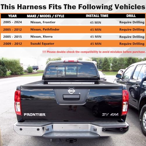 CARROFIX Custom Fit 7Way Trailer Wiring Harness for Certain Years of Nissan Frontier Pathfinder Xterra Suzuki Equator VehicleSide 7 Way Connector for Factory Tow Package - Image 3