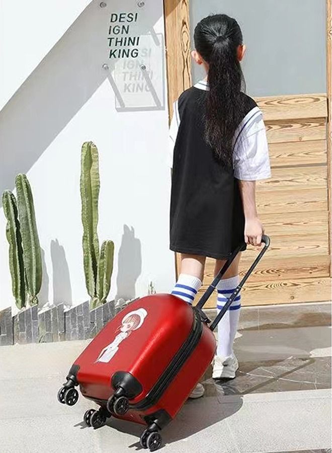 CityRiya-Long Kids Luggage Travel Suitcase Children's Carry on Luggage 18" Cartoon Rolling Trolley Case Ride-on Wheeled Suitcase for Children Toddlers Boys Girls  - Image 2