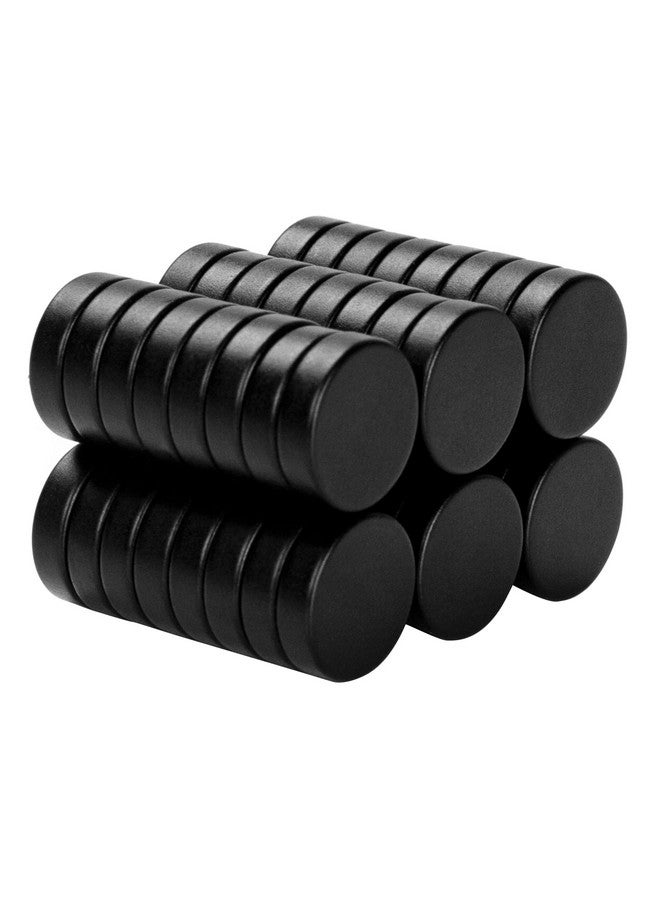 SMARTAKE 45 Pcs Refrigerator Magnets, Small Round Fridge Magnets, Multi-Use Premium Neodymium Office Magnets for Fridge, Whiteboard, Billboard in Home, Kitchen, Office and School (Black) - Image 1