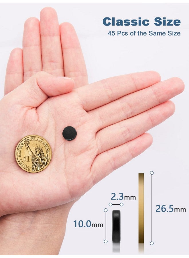 SMARTAKE 45 Pcs Refrigerator Magnets, Small Round Fridge Magnets, Multi-Use Premium Neodymium Office Magnets for Fridge, Whiteboard, Billboard in Home, Kitchen, Office and School (Black) - Image 2