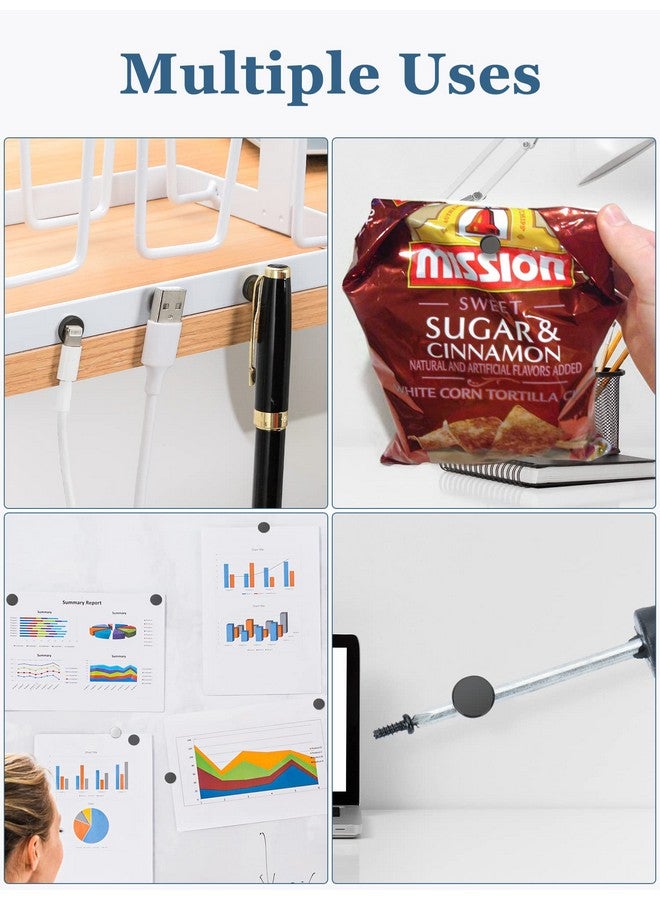 SMARTAKE 45 Pcs Refrigerator Magnets, Small Round Fridge Magnets, Multi-Use Premium Neodymium Office Magnets for Fridge, Whiteboard, Billboard in Home, Kitchen, Office and School (Black) - Image 5