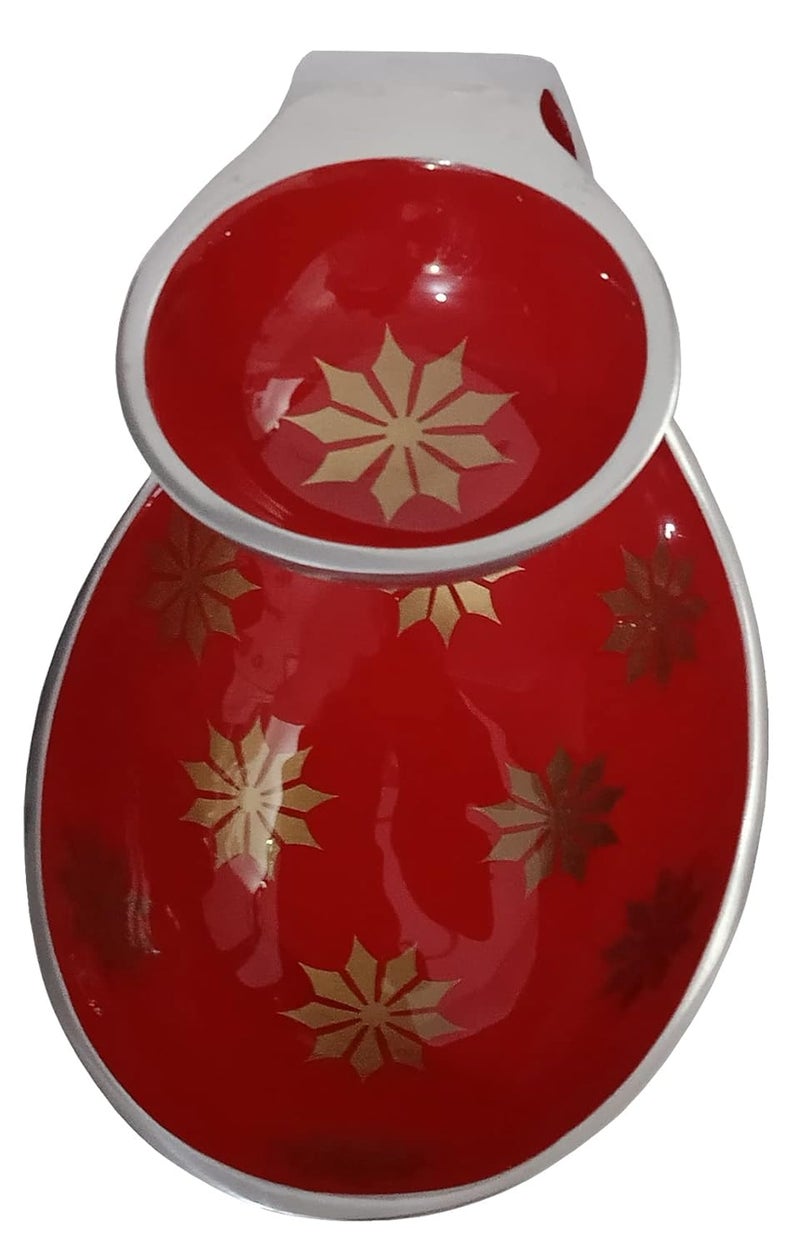 Purpledip Serving Platter Red Tray for Snacks Attached Bowl for DipsChutney Unique Table Dcor Gift 10588 - Image 4