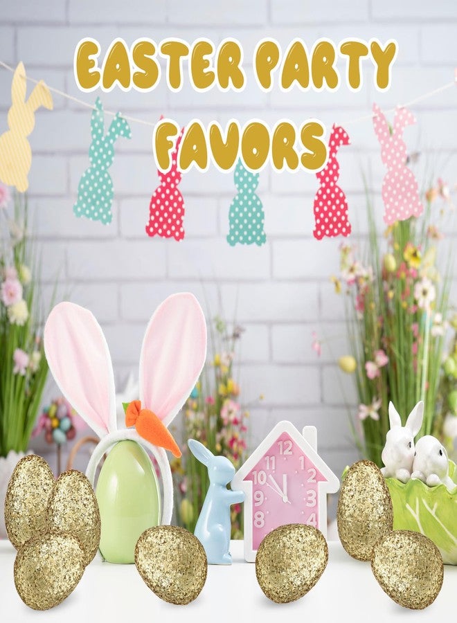 Seenelling 30 Pcs Glitter Easter Eggs 2.3 Inch Plastic Easter Eggs Fillable Hunt Basket Stuffer for Holiday Decor Craft Projects - Image 3