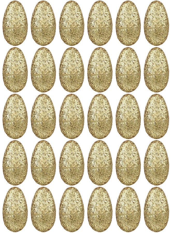 Seenelling 30 Pcs Glitter Easter Eggs 2.3 Inch Plastic Easter Eggs Fillable Hunt Basket Stuffer for Holiday Decor Craft Projects - Image 1