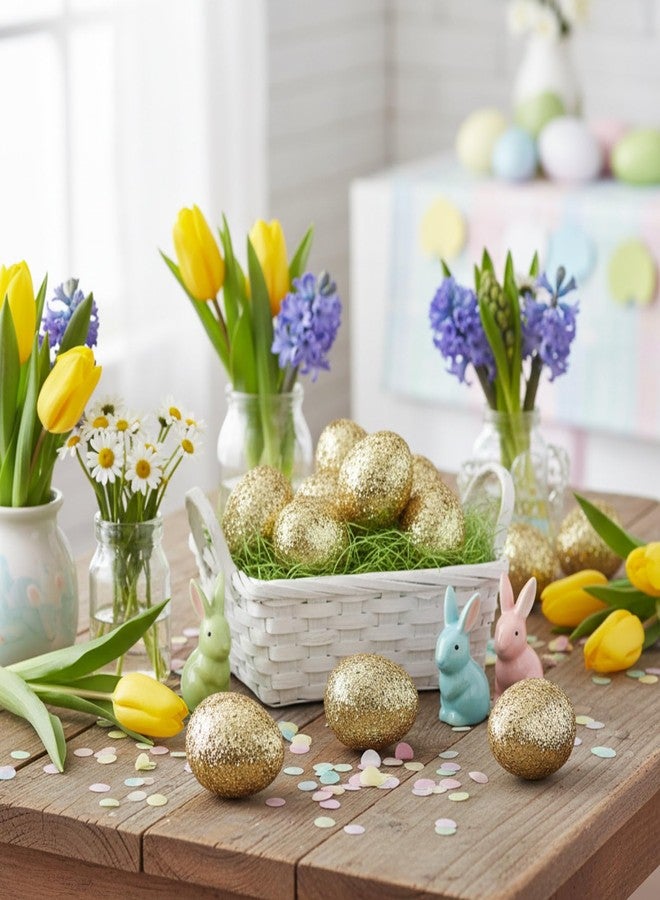 Seenelling 30 Pcs Glitter Easter Eggs 2.3 Inch Plastic Easter Eggs Fillable Hunt Basket Stuffer for Holiday Decor Craft Projects - Image 5