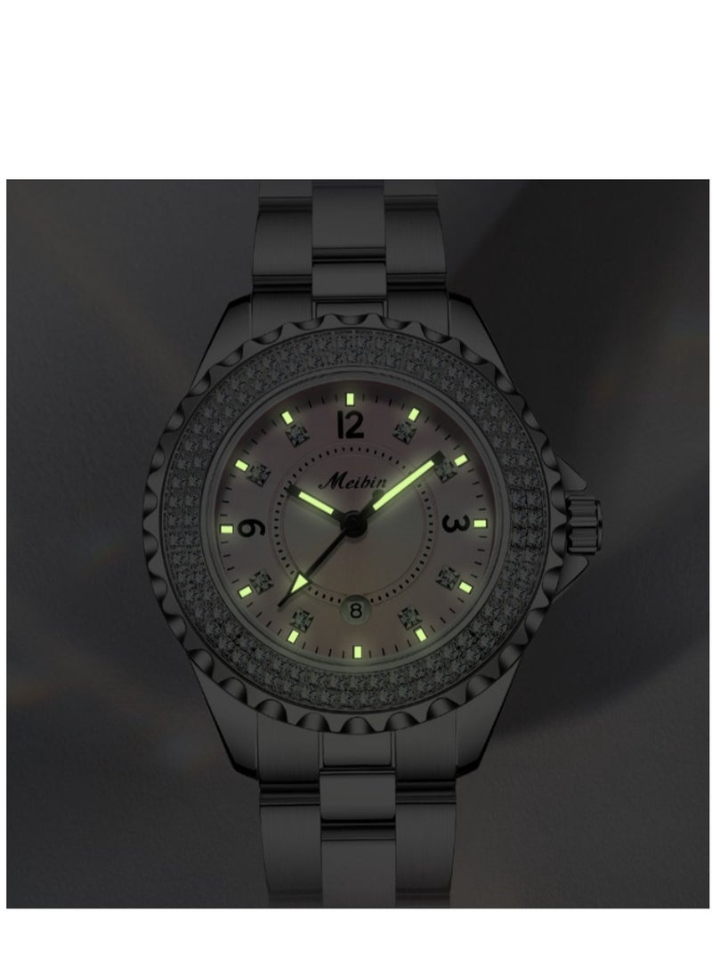 Meibin - Women's Fashion Diamond Inlaid Bracelet Watch - Image 1