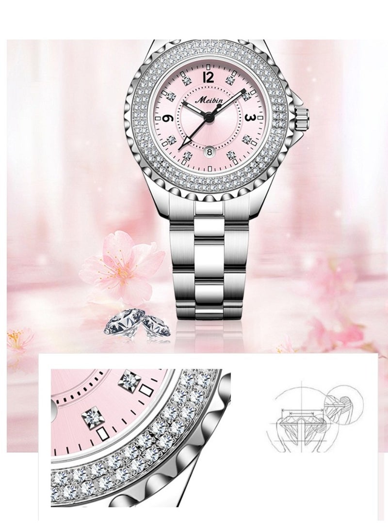 Meibin - Women's Fashion Diamond Inlaid Bracelet Watch - Image 1