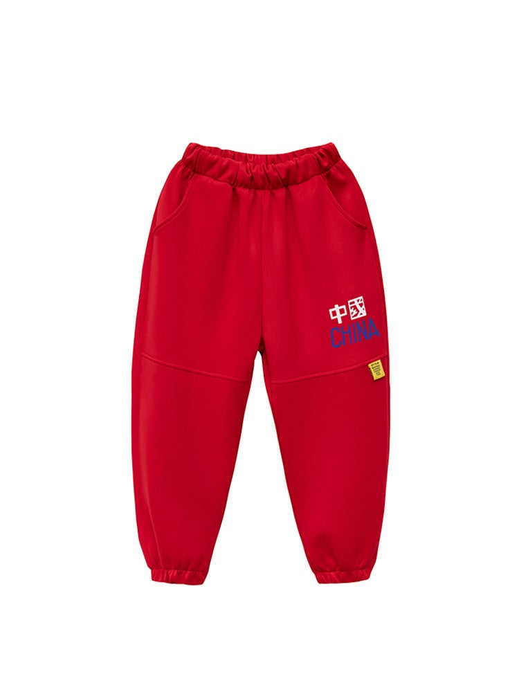 Childrens Cheerleading Performance Clothing Kindergarten Garden Clothing Cartoon Primary School Students Sports Meeting Opening Ceremony Entrance Class Clothing suit Red 806 Trousers