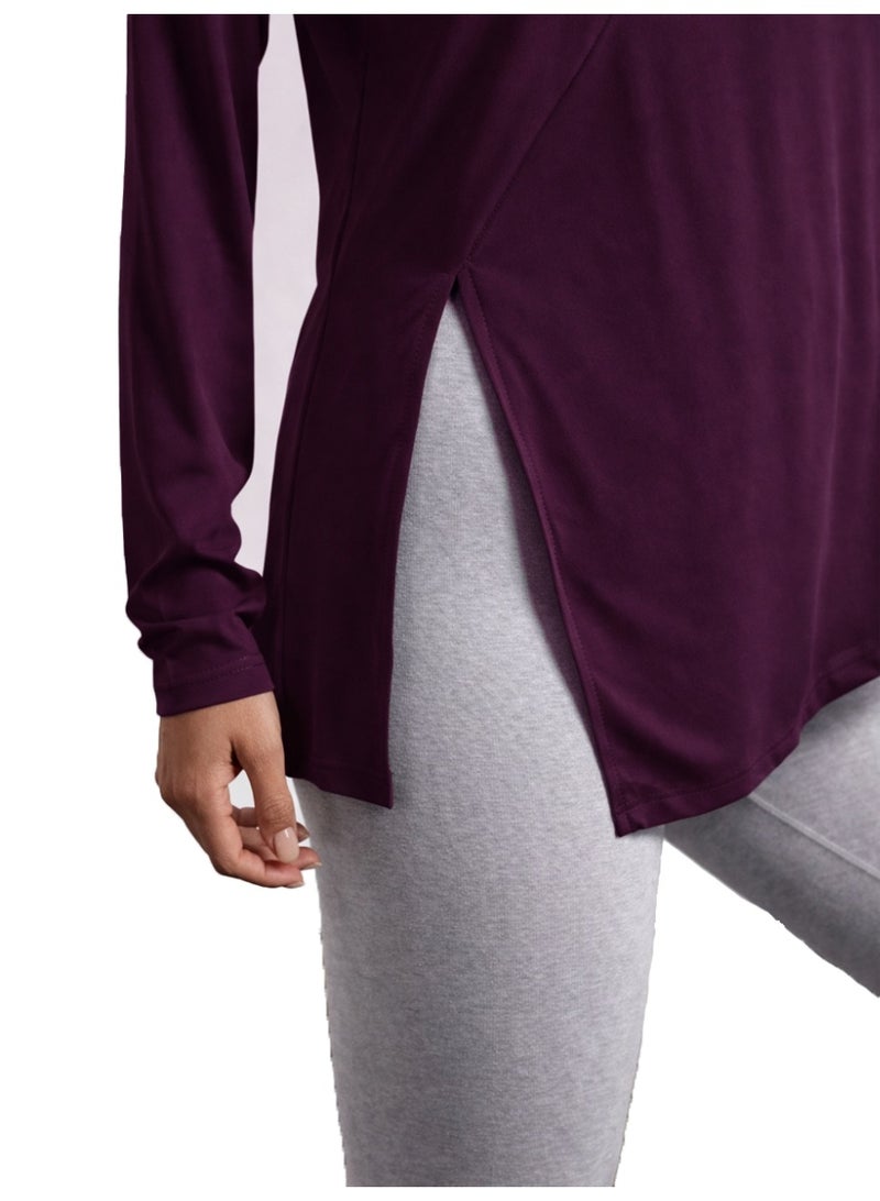 Nileton Sports Top - long sleeves side slit T-shirts - Long  Tee For Workout and Sportswear - Crew Neck Casual outdoor T-shirt for women - Image 4