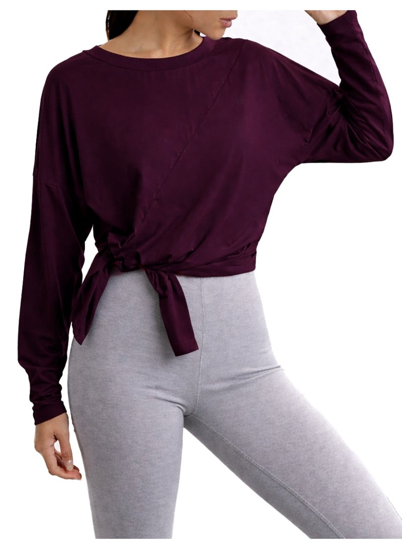 Nileton Sports Top - long sleeves side slit T-shirts - Long  Tee For Workout and Sportswear - Crew Neck Casual outdoor T-shirt for women - Image 2