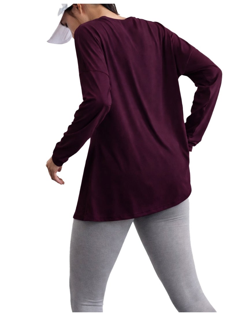 Nileton Sports Top - long sleeves side slit T-shirts - Long  Tee For Workout and Sportswear - Crew Neck Casual outdoor T-shirt for women - Image 5