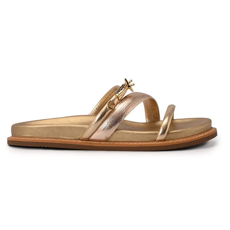 Golden Giraffe Straps and Metal Sandal