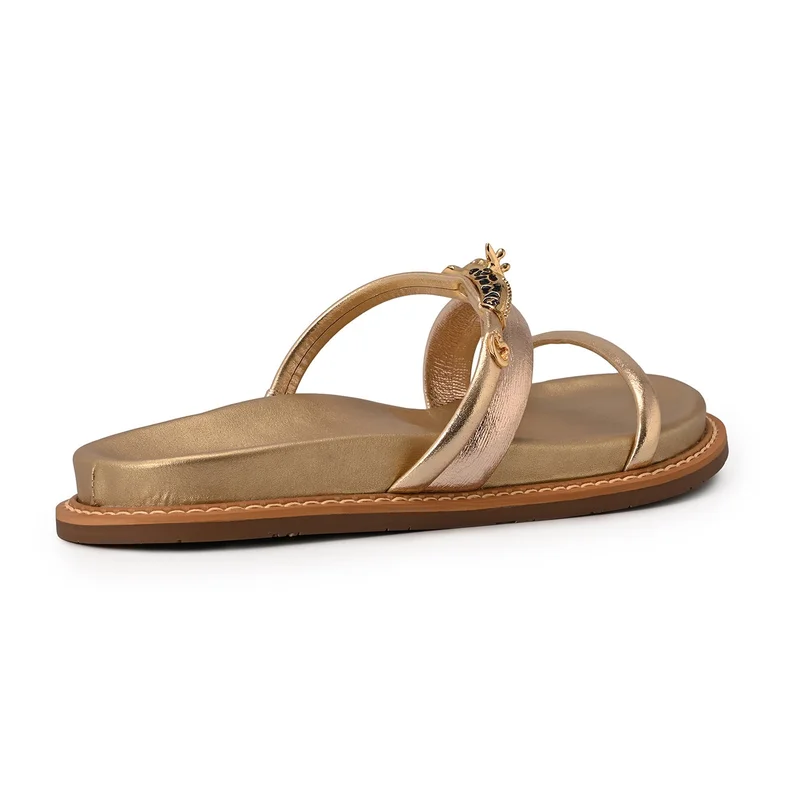 Golden Giraffe Straps and Metal Sandal