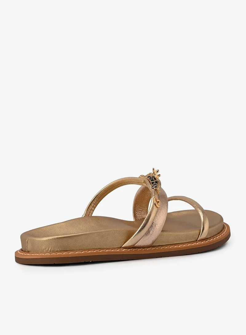 Carmen Steffens Golden Giraffe Straps and Metal Sandal