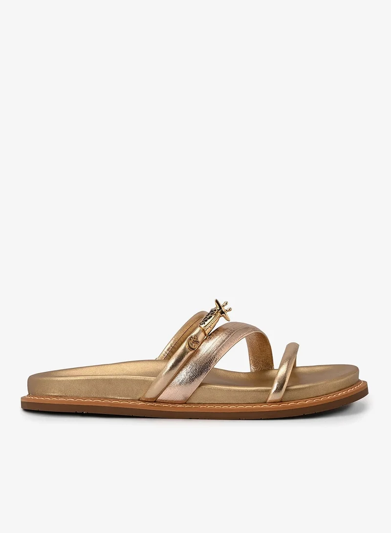 Carmen Steffens Golden Giraffe Straps and Metal Sandal