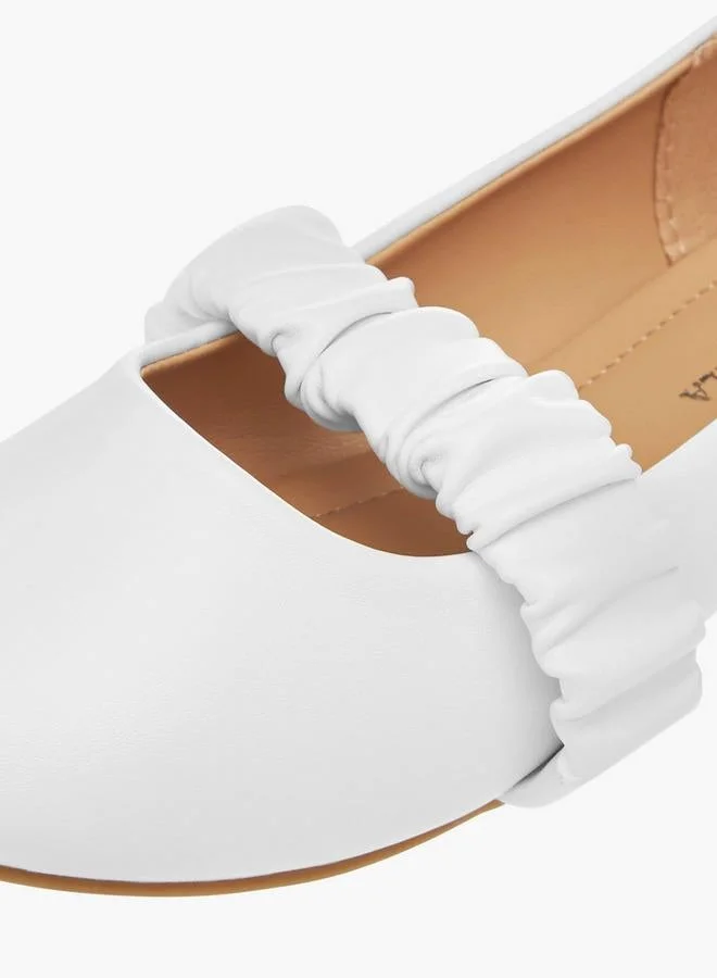 Flora Bella By Shoexpress White Flora Bella Solid Slip-On Ballerina Shoes for Women | Best Price UAE