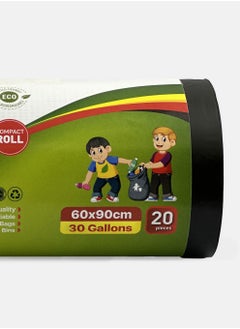 Tru Garbage Bags Compact Roll Black 60x90cm 30Gallon (20pc x 3Rolls) 60bags  - Image 4