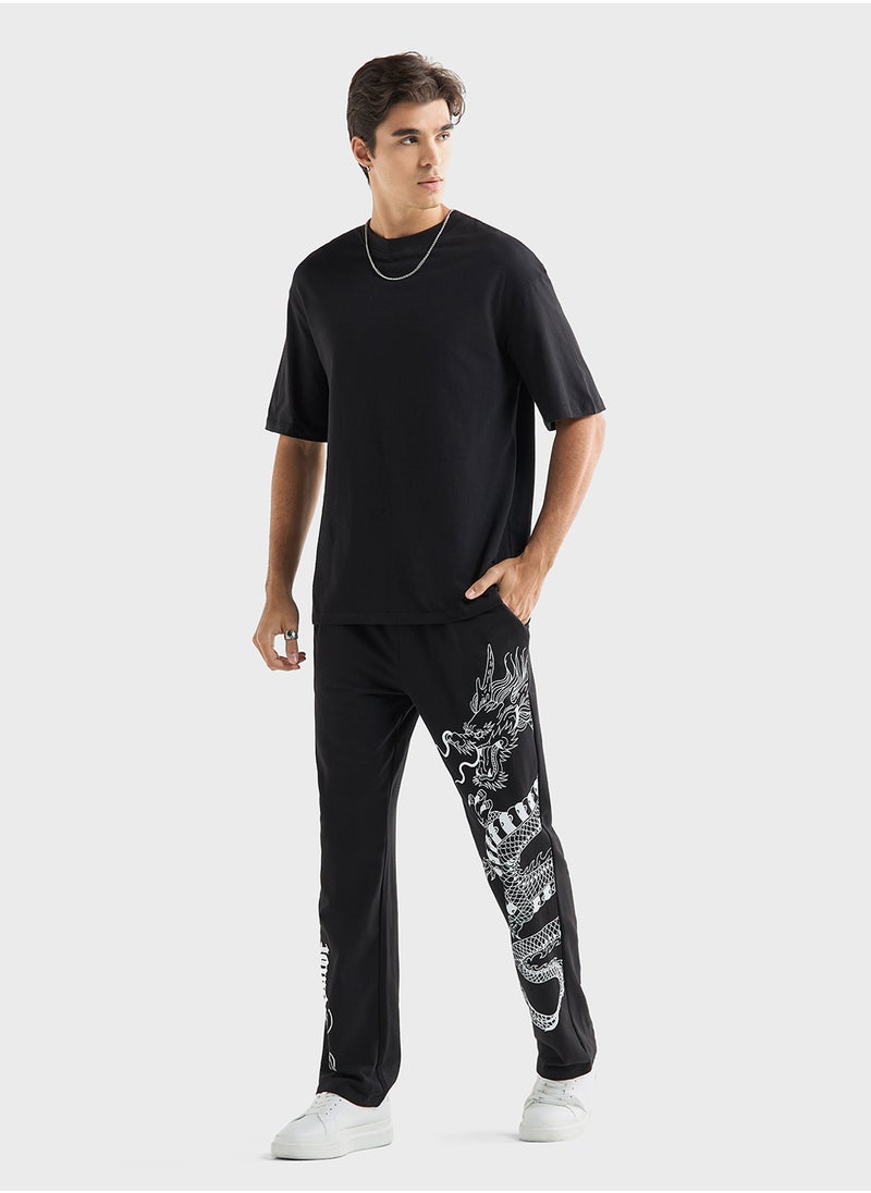 FAV Dragon Print T-shirt with Crew Neck and Short Sleeves  - Image 4