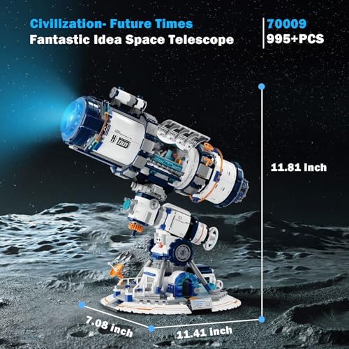 JMBricklayer Space Telescope Building Sets for Adults, Cool Space Planet Building Toys with Lights 70009, Space Exploration Telescope Model Kits for Adult, Ideal Gift for Space Lovers, Kid 14+(995PCS) - Image 4