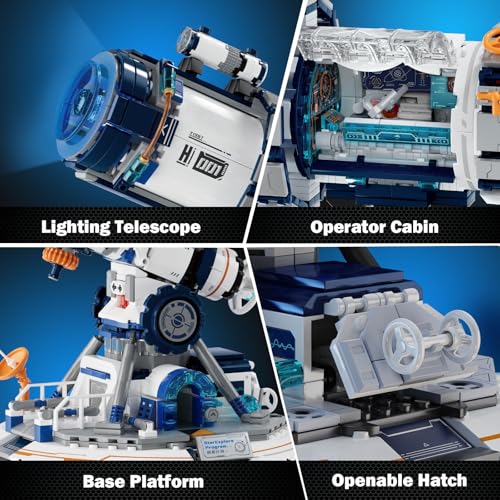 JMBricklayer Space Telescope Building Sets for Adults, Cool Space Planet Building Toys with Lights 70009, Space Exploration Telescope Model Kits for Adult, Ideal Gift for Space Lovers, Kid 14+(995PCS) - Image 3