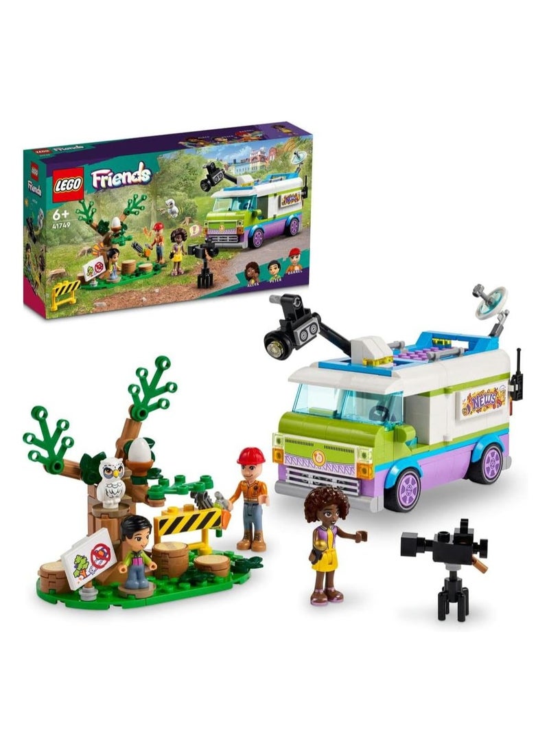 LEGO LEGO 41749 Friends Newsroom Van, Animal Rescue Playset, Pretend to Film and Report News with Toy Truck, Owl Figure and Aliya Mini-Doll  - Image 2