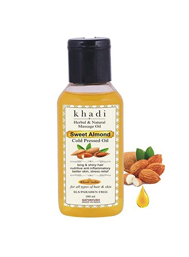 Satvayush Khadi Sweet Almond Oil Badam Oil For Hair & Body Massage Ayurvedic Natural & Herbal Oil 100 Ml - Image 2