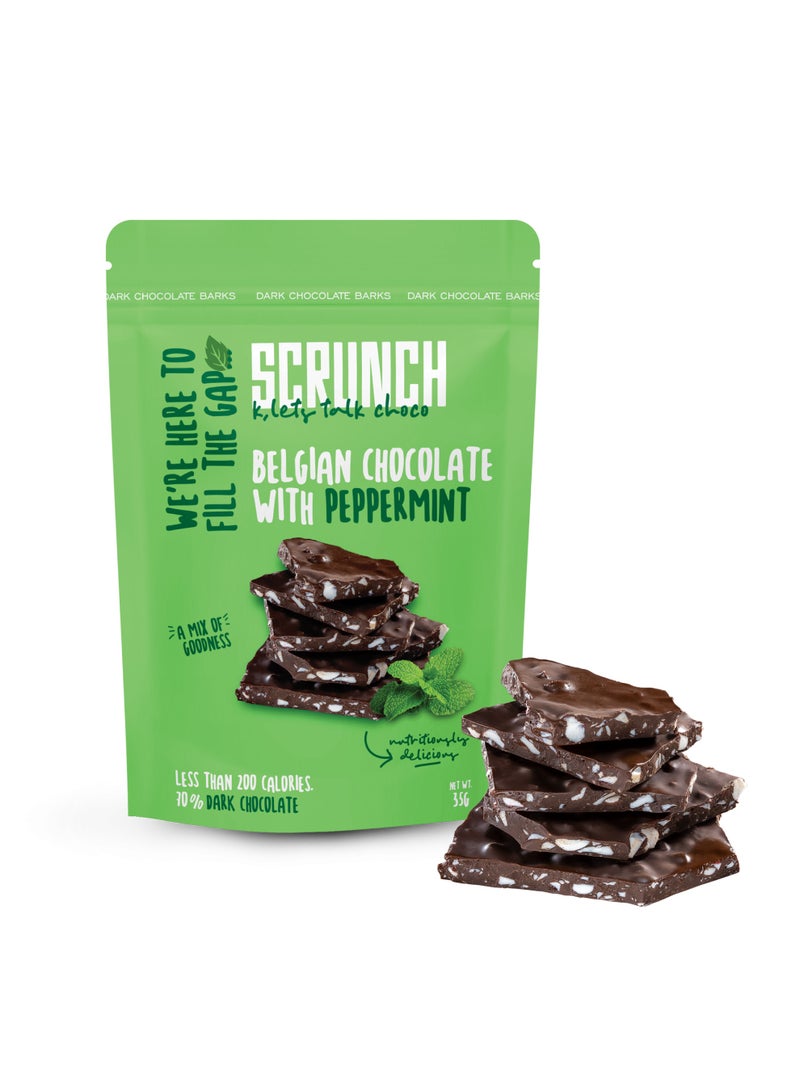 SCRUNCH شوكولاتة بلجيكية داكنة بالنعناع - Image 1