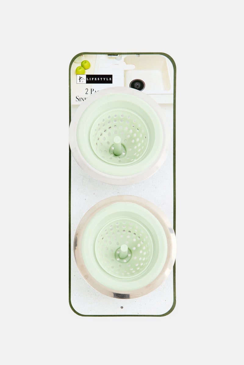 LIFESTYLE 2 Pieces Silicone Sink Strainer, Mint Green - Image 1