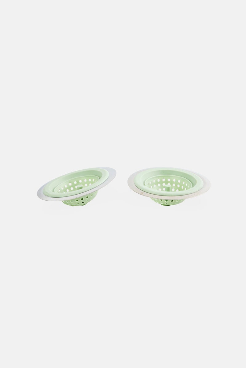 LIFESTYLE 2 Pieces Silicone Sink Strainer, Mint Green - Image 2