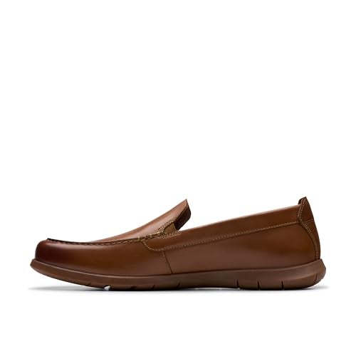 Clarks Men's Flexway Step Loafer, Tan Leather, 10 - Image 3