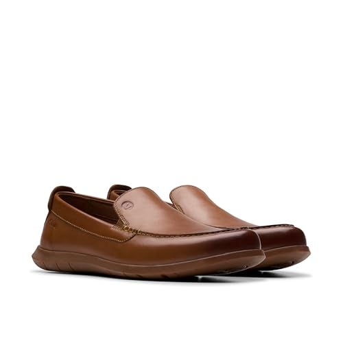 Clarks Men's Flexway Step Loafer, Tan Leather, 10 - Image 5